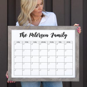 2025 Forever Wall Calendar | 24x18 Reusable Dry Erase Calendar MEDIUM Whiteboard Calendar | Framed Calendar #18211