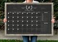 Wreath Calendar 24x36, Chalkboard Wall Calendar, Custom Calendar, Custom Name Calendar, #24101