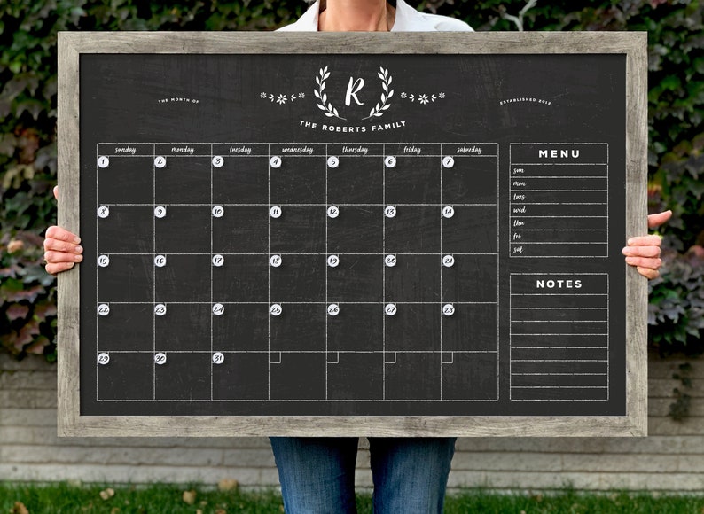 Wreath Calendar 24x36 Wall Calendar Custom Calendar Custom Etsy