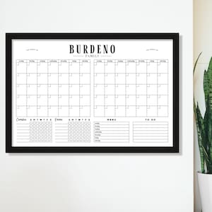 2025 Two Month Calendar, Whiteboard Calendar, Dry Erase Family Organization Wall Calendar, Reusable 1, 2, 3 or 4 chore charts, #24155
