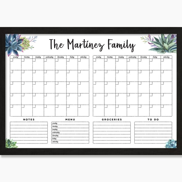 Whiteboard Calendar Etsy