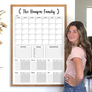 Whiteboard Calendar, 24x36 Large Dry Erase Calendar for Command Center, 5 or 6 chore charts, #24206