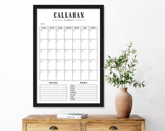 Whiteboard Calendar LARGE  - Dry erase calendar - Framed calendar  #24131