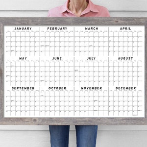 2024 Yearly Calendar With DATES Annual Calendar FULL YEAR Calendar Large Whiteboard  Calendar 24183 - Etsy