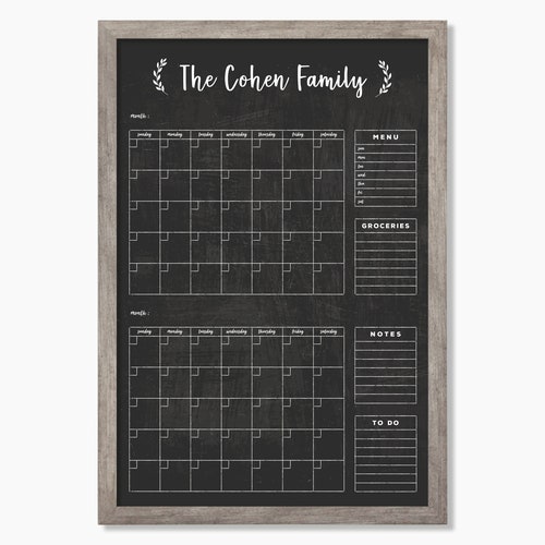 Wall Calendar Dry Erase Command Center LARGE 24 X 36 Etsy