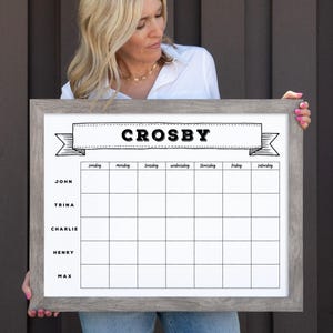 Family Calendar - Custom 24x18 | Dry erase calendar | Family Wall Calendar | Whiteboard calendar style MEDIUM Command Center #18205