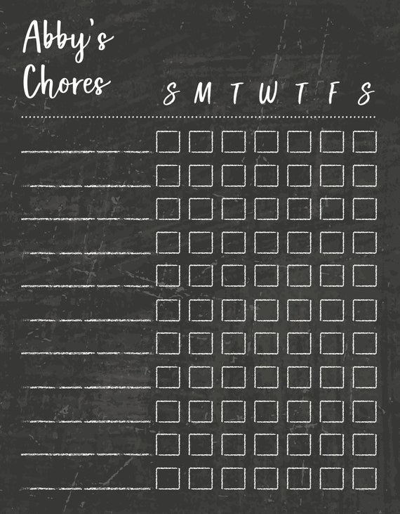 Magnetic Chalkboard Chore Chart