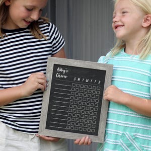 Chalkboard Chore Chart SMALL - Dry erase chore chart - Framed chore chart #802
