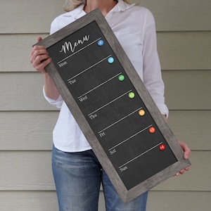 Menu de la semaine, 9 x 24 heures | Calendrier hebdomadaire | Calendrier du tableau | Calendrier effaçable à sec | Calendrier encadré #920