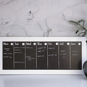 Chalkboard Calendar - Dry erase calendar - Framed calendar - weekly calendar #922