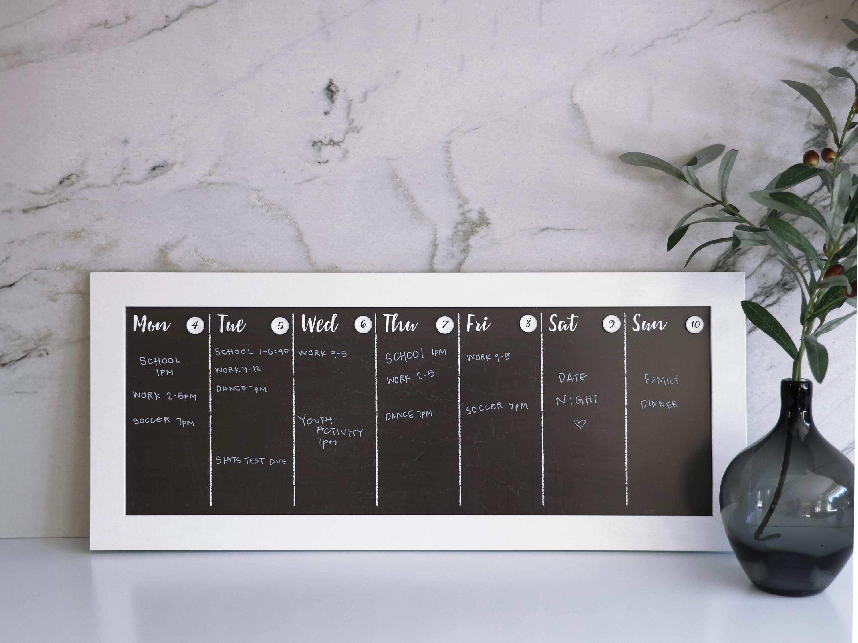 Chalkboard Calendar - Dry Erase Calendar - Framed Calendar
