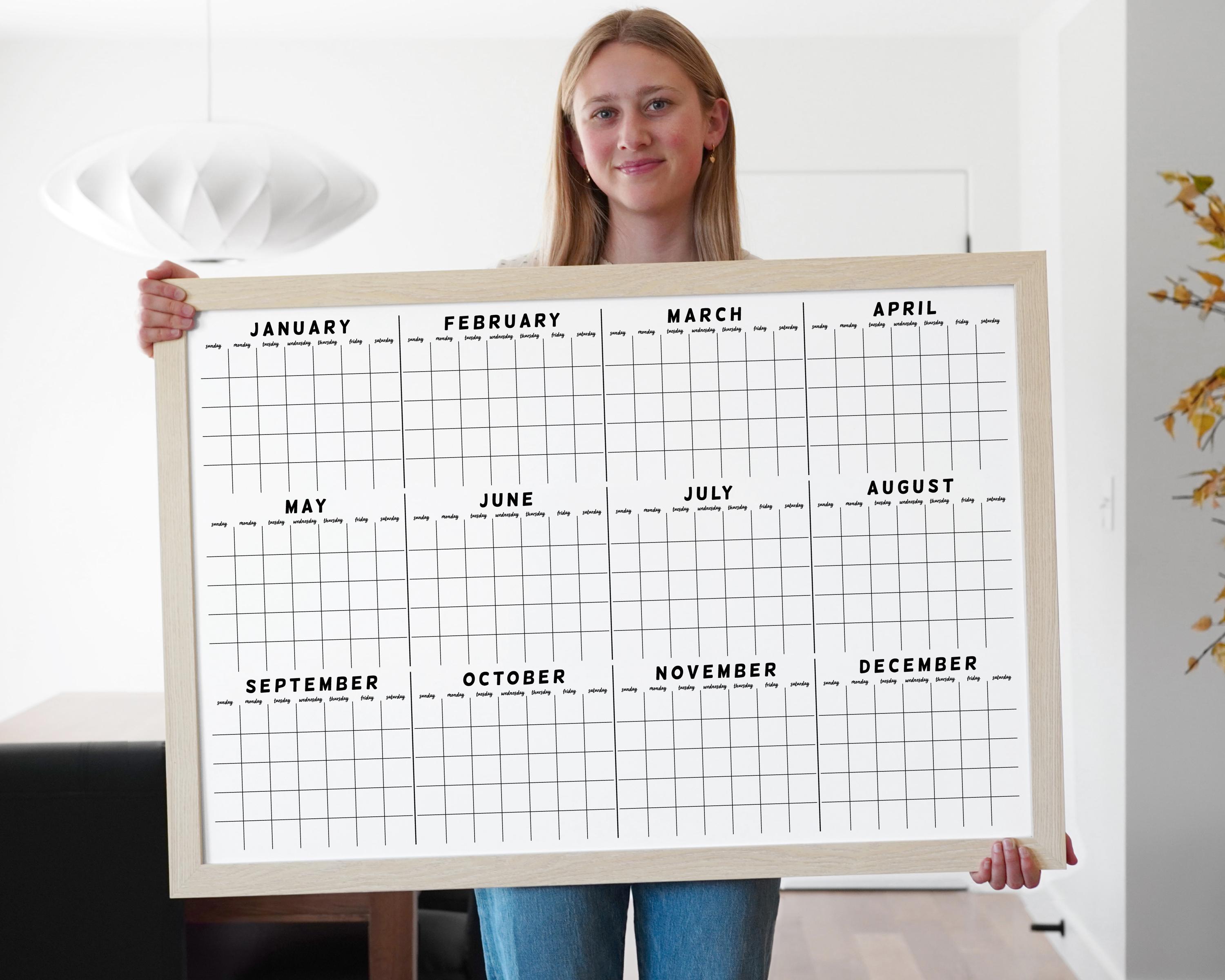 Dry Erase Jaarlijkse Whiteboard-kalender - Jaarlijkse wandkalender Dry Erase Jaarlijkse Whiteboard-kalender - Jaarlijkse wandkalender