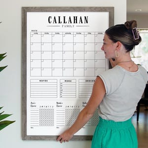 Command Center 2 or 3 chore charts | LARGE 24 X 36 Whiteboard Calendar - Dry erase calendar - Framed calendar #24152