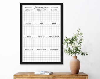 Yearly calendar - Annual calendar - FULL YEAR Calendar - LARGE Whiteboard Calendar #24184