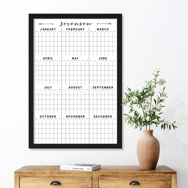 Yearly calendar - Annual calendar - FULL YEAR Calendar - LARGE Whiteboard Calendar #24184