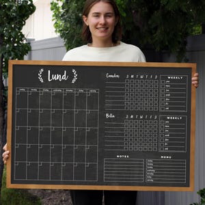 Command Center - 2, 3, 4 5, or 6 chore charts LARGE Chalkboard Calendar - Dry erase calendar - Magnetic Calendar Option #24157