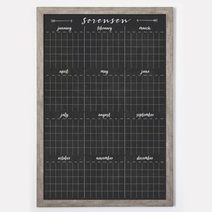 Yearly calendar - Annual calendar - FULL YEAR calendar - LARGE Chalkboard Calendar #24180