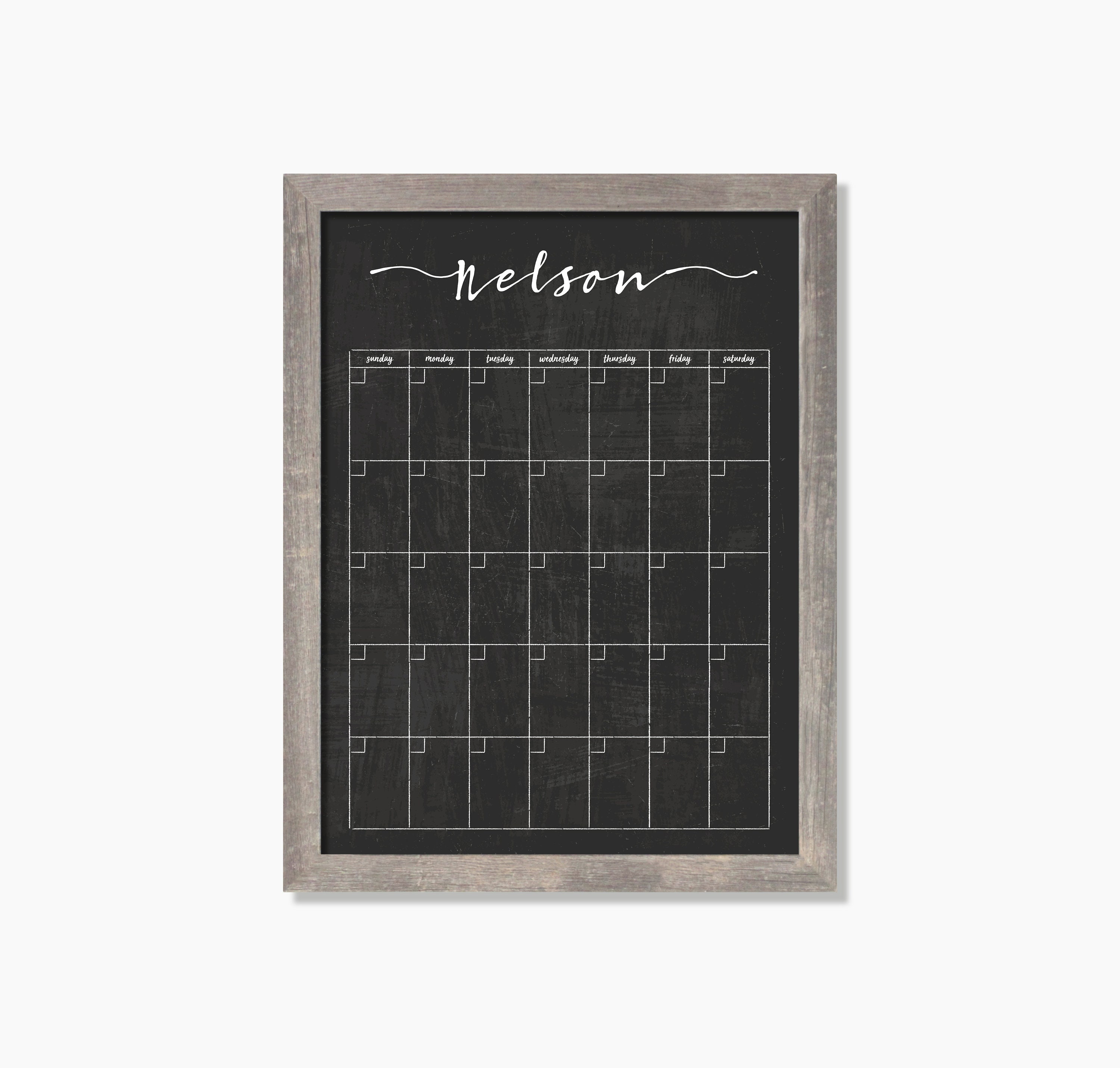 Chalkboard Wall Calendar with Memo - Vinyl Wall Decal