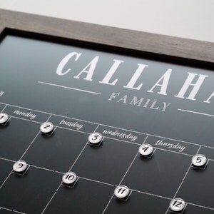 Large Personalized Calendar, Custom Family Name Calendar , Dry-Erase Chalkboard Calendar, 36x24 Horizontal Reusable Calendar 24101 image 8