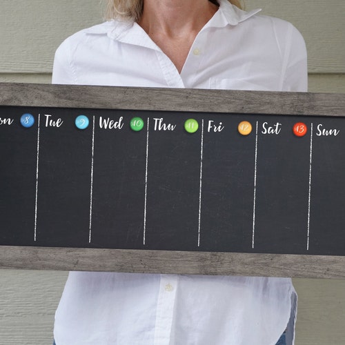 Chalkboard Calendar Dry Erase Calendar Framed Calendar Etsy