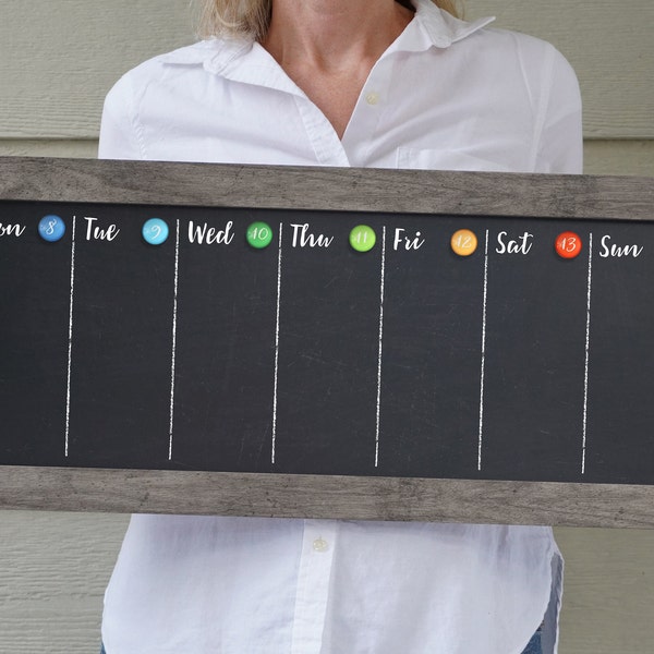 Chalkboard Calendar - Dry erase calendar - Framed calendar - weekly calendar #922