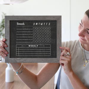 Chalkboard Chore Chart SMALL - Dry erase chore chart - Framed chore chart #820