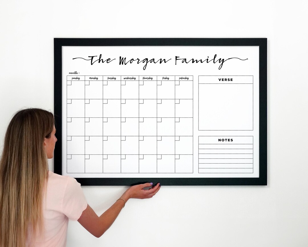 24x36 Dryerase Family 2025 Monthly Wall Calendar With Scripture Verse