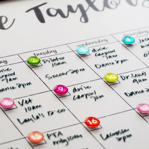 Personalized Dry Erase Wall Calendar With Custom to Do List and Notes