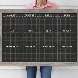 Yearly calendar - 2024 Annual calendar - FULL YEAR calendar - LARGE Chalkboard Calendar #24182