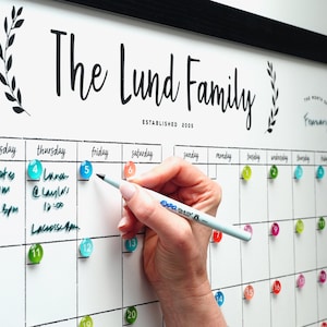 Personalized Dry Erase Wall Calendar with Custom To Do List and Notes Organization Sections Large Whiteboard Calendar 2 months 24175 image 1