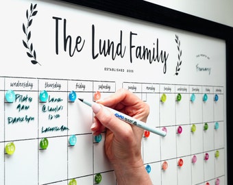 Personalized Dry Erase Wall Calendar with Custom To Do List and Notes Organization Sections | Large Whiteboard Calendar - 2 months #24175
