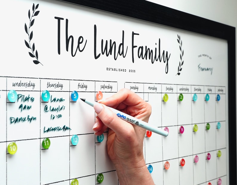 Personalized Dry Erase Wall Calendar with Custom To Do List and Notes Organization Sections Large Whiteboard Calendar 2 months 24175 image 1