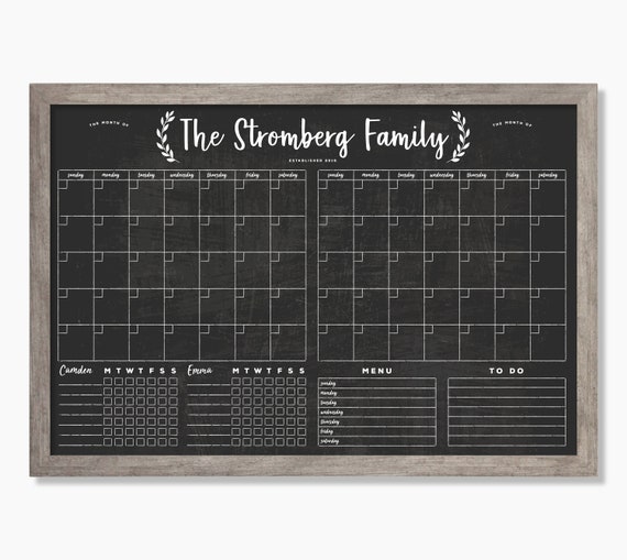 2023 Two Month Calendar, Chalkboard Calendar, Dry Erase Family Organization  Wall Calendar, Reusable 1, 2, 3 or 4 Chore Charts, 24155 