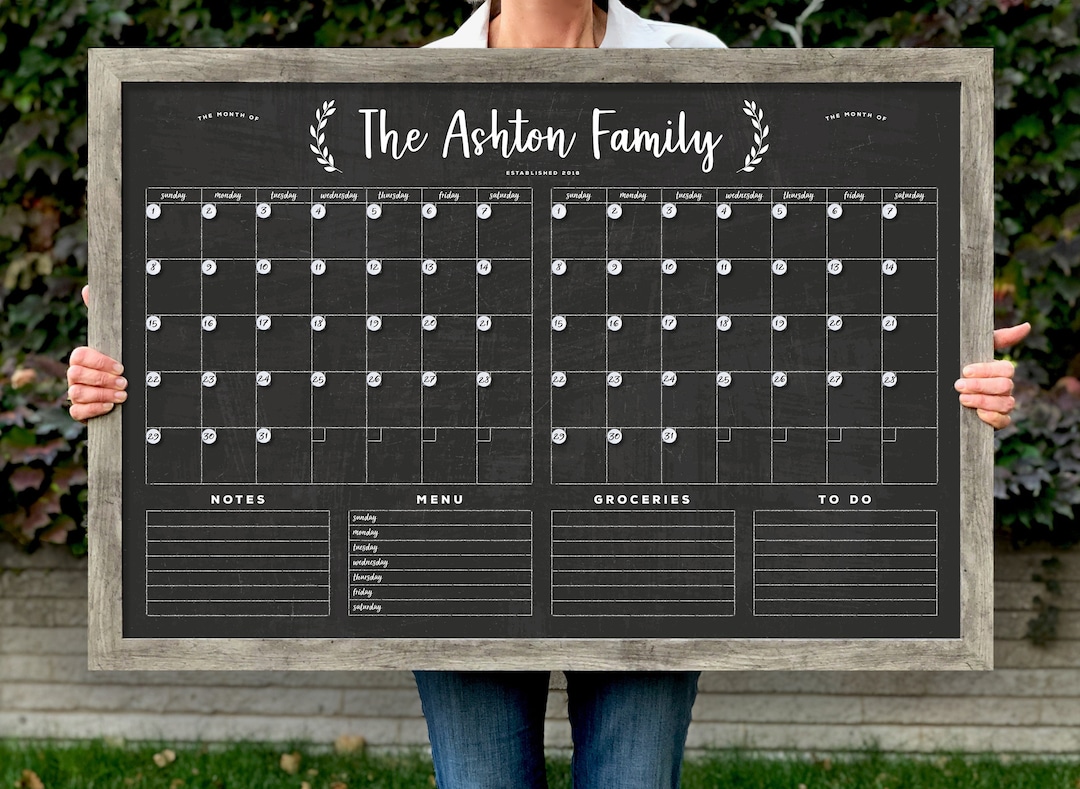 2025 Calendar | Reusable Forever Calendar | Command Center Large Chalkboard Calendar - 2 months #24102