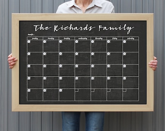 Framed Large dry erase calendar | 24x36 Dry-Erase Monthly Calendar | Personalized Realtor Gift #24111