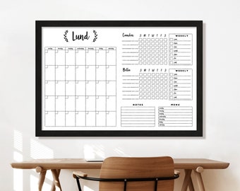 Large Personalized Family Calendar, 2023 Wall Calendar Dry Erase Whiteboard, 2, 3, 4, 5, or 6 chore charts, #24157