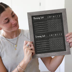 Chalkboard Chore Chart SMALL - Dry erase chore chart - Framed chore chart #811