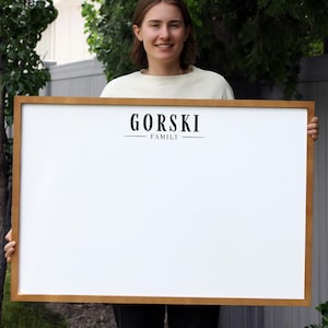 Framed Customized Dry Erase Whiteboard memo board | Framed Dry Erase Board with Family Name  #24113