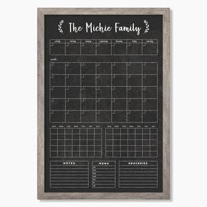 Monthly Calendar with Weekly View and 2 Small Months, Personalized, Back to School, Command Center LARGE Chalkboard Calendar #24130