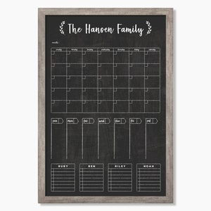 2023 Weekly & Monthly Combo | Chalkboard Calendar | Dry Erase Family Organization Calendar | Reusable with 3, 4 or 5 chore charts #24108