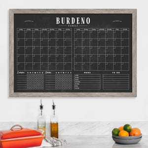 2025 Two Month Calendar, Chalkboard Calendar, Dry Erase Family Organization Wall Calendar, Reusable 1, 2, 3 or 4 chore charts, #24155