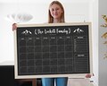 Dry Erase Calendar, Cabin Mountain Design - Family Name Organizer, Framed Acrylic 24x36, Two-Month Overview