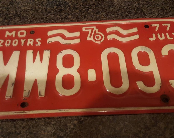 Vintage Missouri Bicentennial License Plate / MW8093 / July Etsy