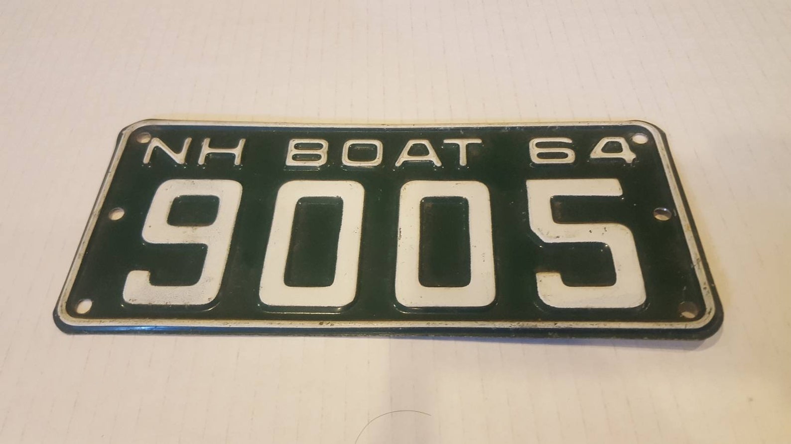 Vintage 1964 New Hampshire Boat License Plate 9005 Etsy