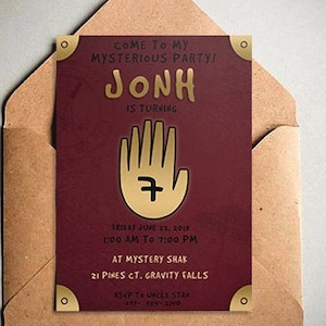 Gravity Falls Uitnodiging, Awesome Gravity Falls uitnodiging aanpasbaar