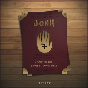 Gravity Falls Uitnodiging, Awesome Gravity Falls uitnodiging aanpasbaar