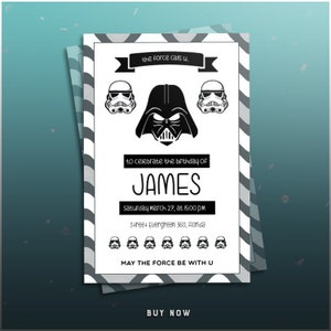 Invito di compleanno di Star Wars, Star wars Darth Vader Birthday Party card invito, OFFERTA!!