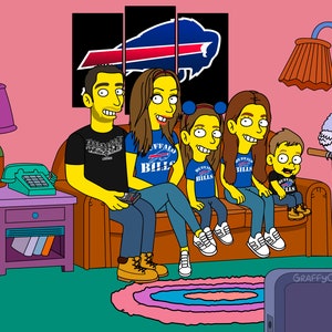 Simpsons Portrait, turn me yellow Simpsons Family Portrait, Custom Simpsons Portrait, Fathers gift Sale, Simpsons Style, Family cartoon
