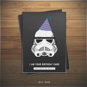 Star Wars Birthday Card Star Wars Trooper Birthday Party - Etsy