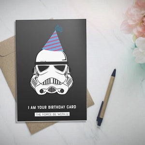 Star Wars Birthday Card Star Wars Trooper Birthday Party - Etsy